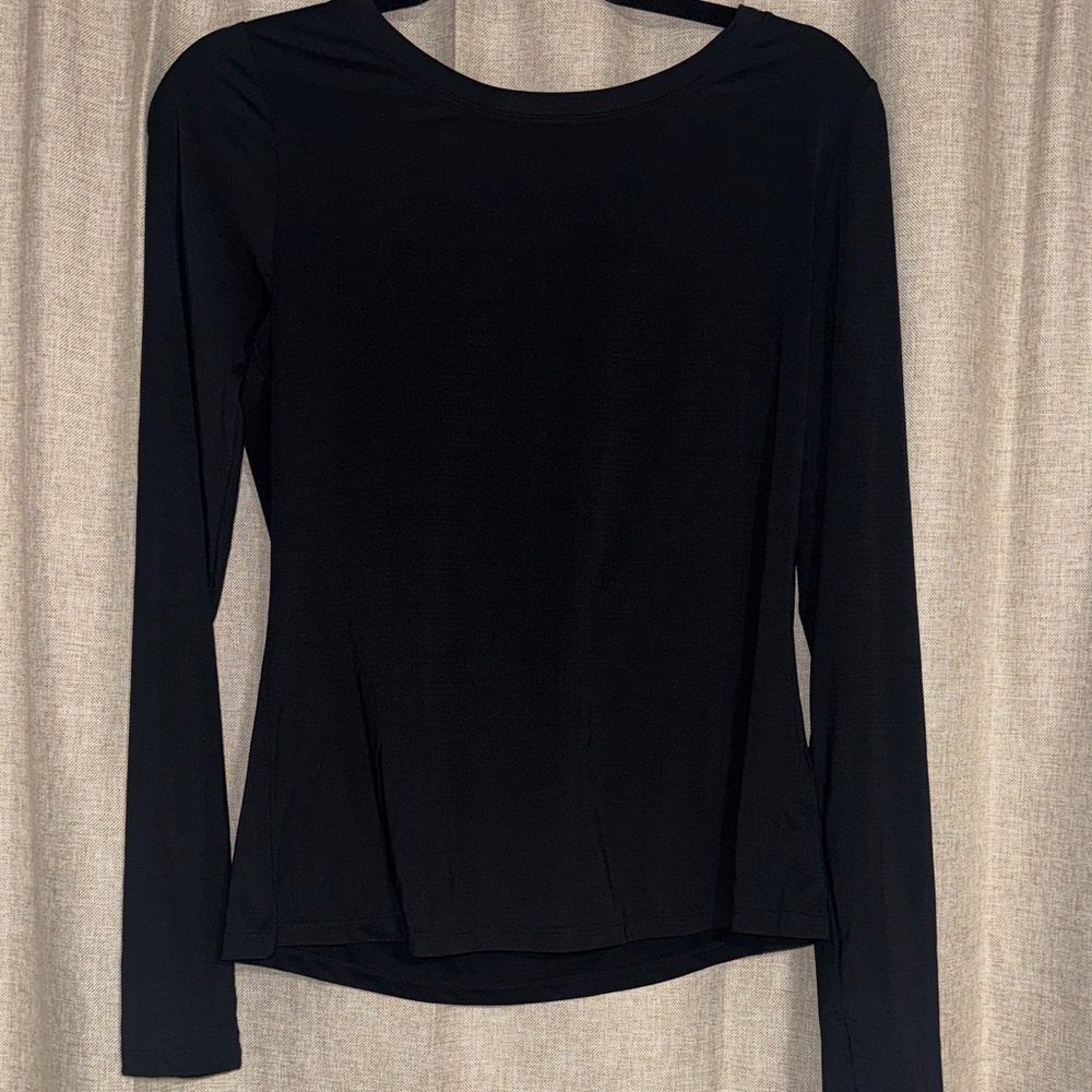 Fabletics Black Long Sleeve Workout Top